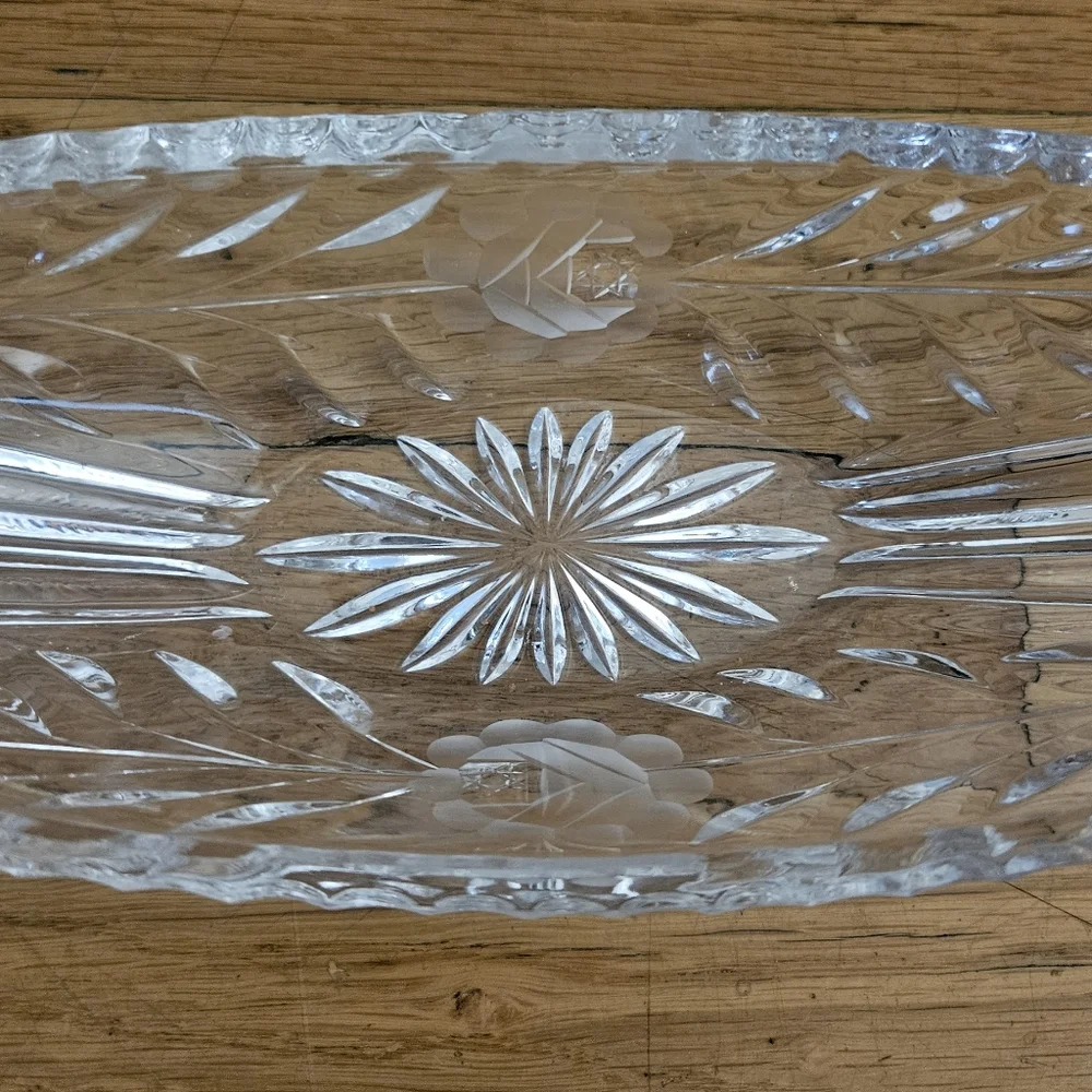 House Of Global Art Hand-Cut Lead Crystal Oval Dish From Germany
